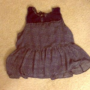 Navy blue tank top with lace